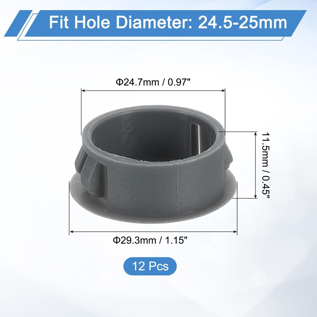 12 Stš¹ck 25mm (1") Abdeckkappen fš¹r Bohrl?cher, Nylon Blindstopfen Abdeckstopfen grau, runde Schnappverschluss Bohrungen fš¹r Bohrl?cher f...