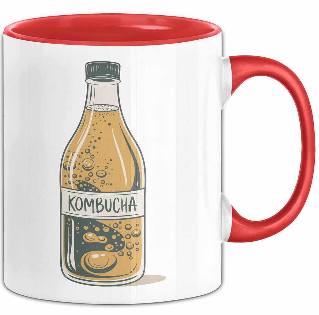 Kombucha Trinker Tasse Geschenkidee Darmgesundheit Liebhaber (Rot)
