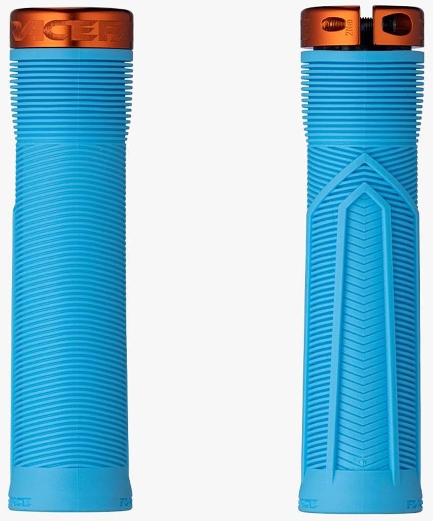 Race Face Chester Lock-On Griff 136/34mm hellblau/orange - sicherer Komfort-G...