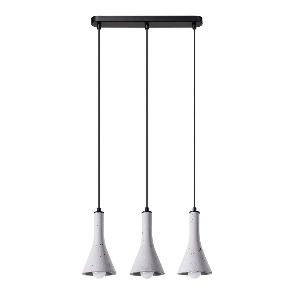 Illuminazione Loft REA 3L Sollux - Sospensione 3 Luci Cemento 110cm