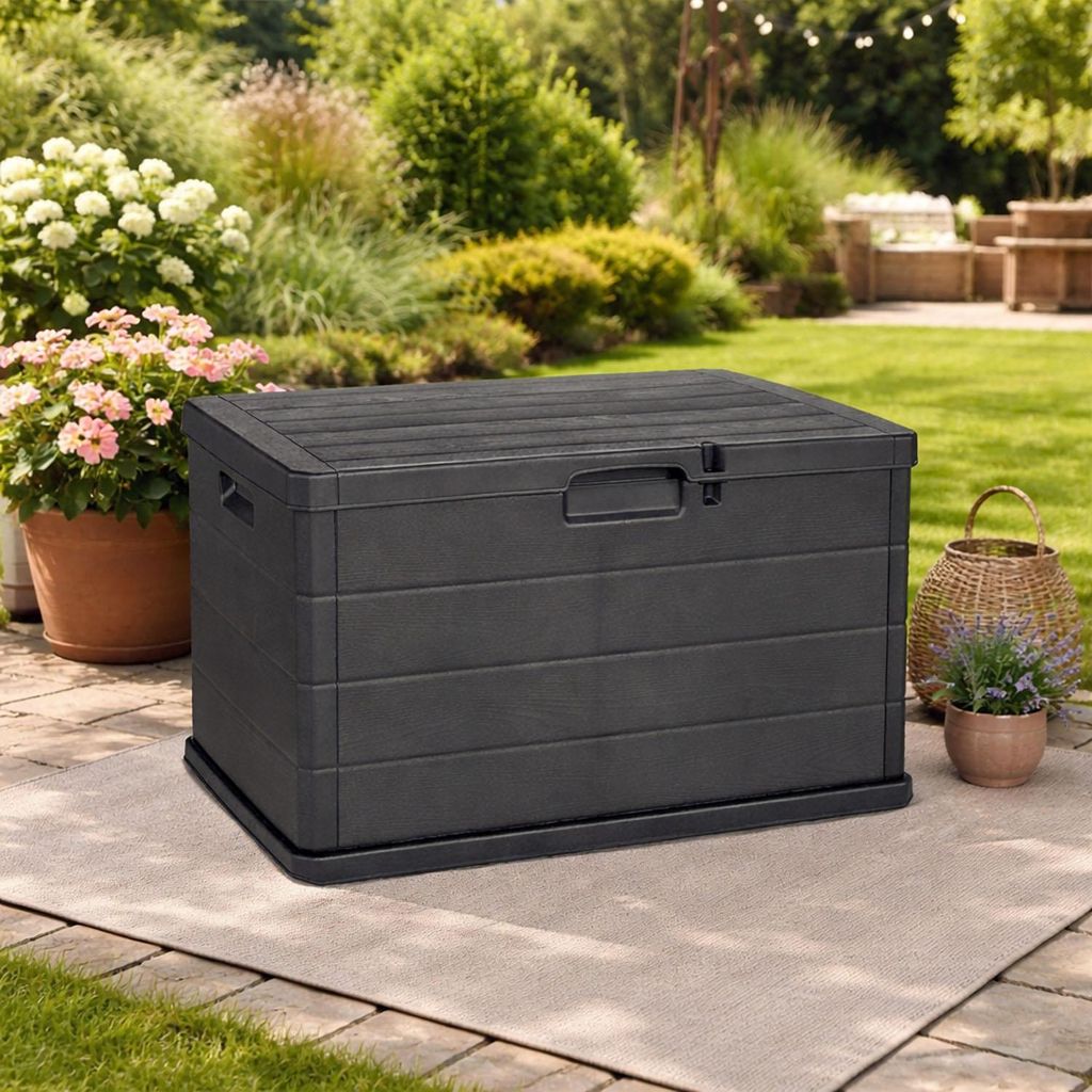 Auflagenbox Kissenbox Sitzbank Kunststoff Anthrazit 170L