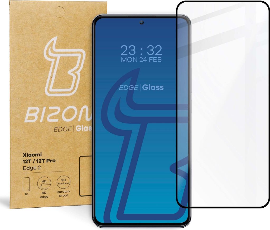 Bizon Glass Edge 2 Panzerglas für Xiaomi 12T / 12T Pro, Produktbild 
