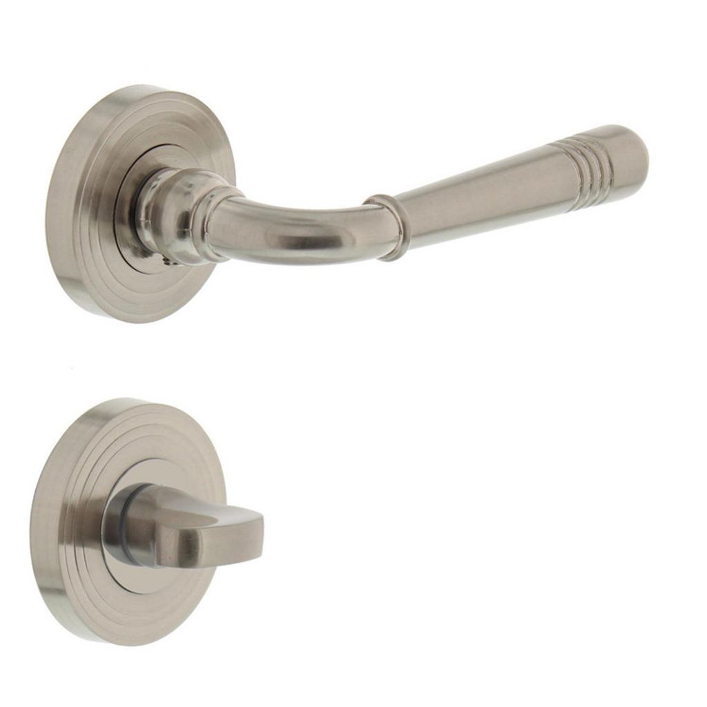 Türklinke Emily Rosette mit Riegel Nickel matt