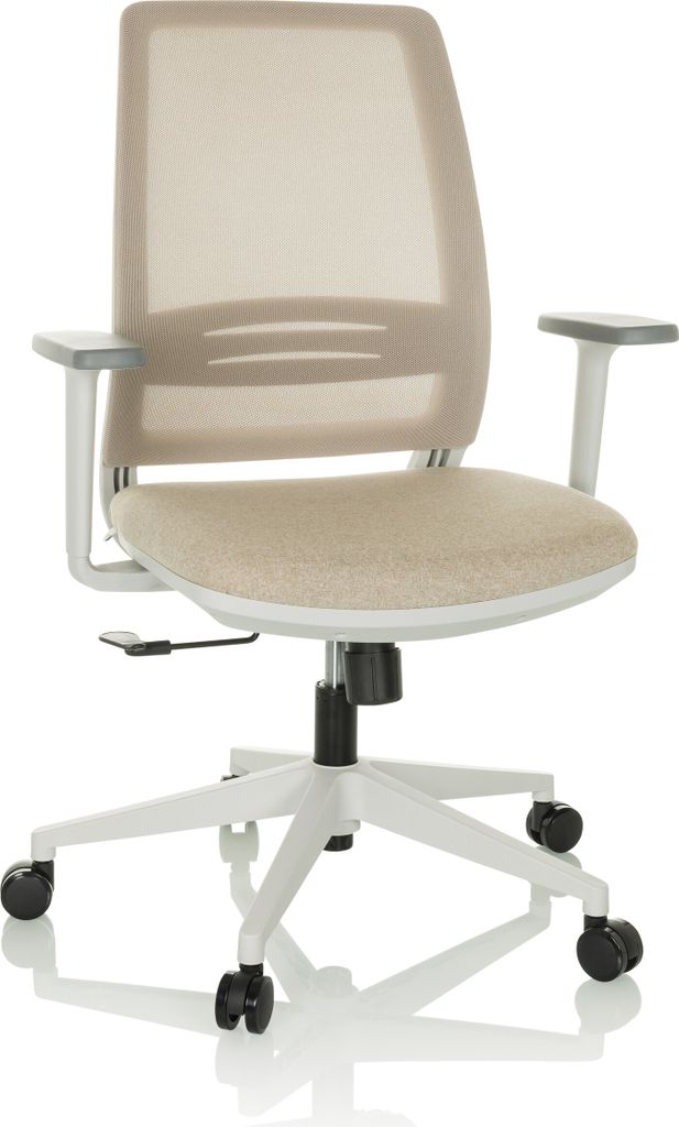 hjh OFFICE Home Office Bürostuhl PROFONDO ECO W Schreibtischstuhl mit Armlehnen Stoff / Netzstoff Drehstuhl