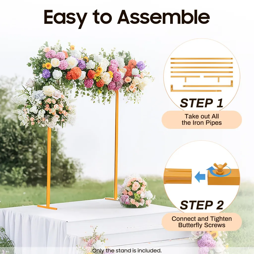 Structure arche mariage stable métal doré montage facile taille L pro - 3