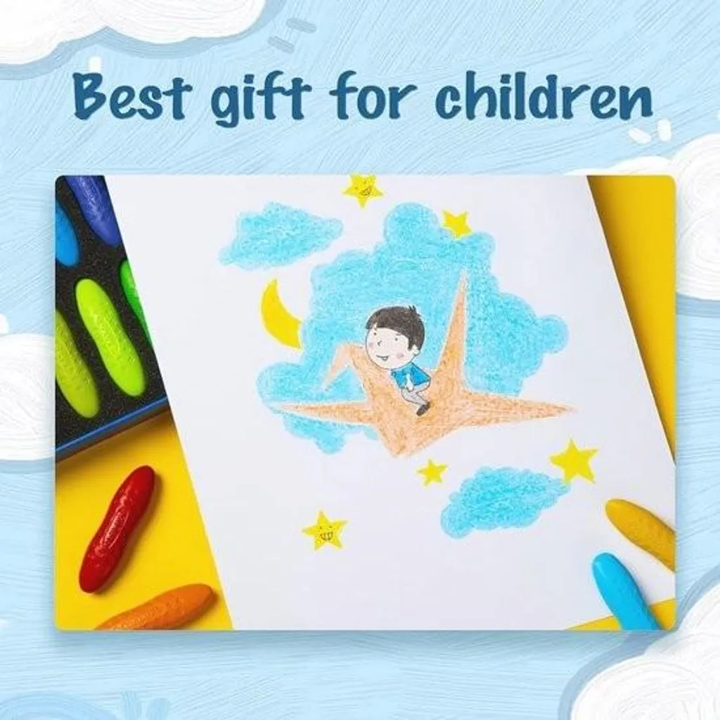 Matériel de dessin enfant : 12 crayons de couleur spécial maternelle - 2