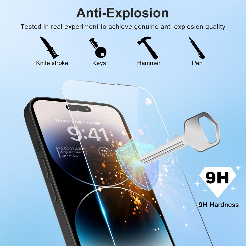 2X Für iPhone 16 Pro ( 6.3" ) - Panzerglas Glasfolie Produktbild 6