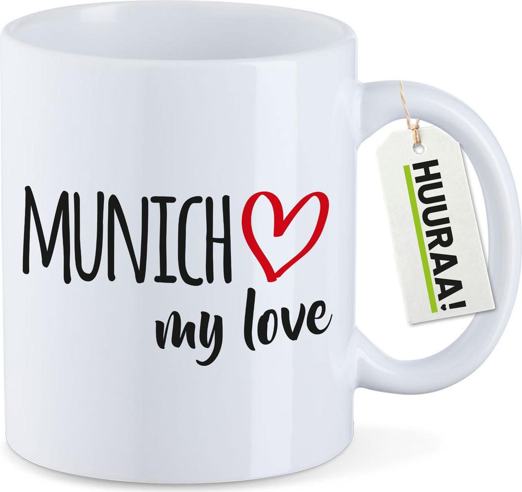Huuraa Kaffeetasse Munich my love 330ml Weiß Keramik Produktbild 