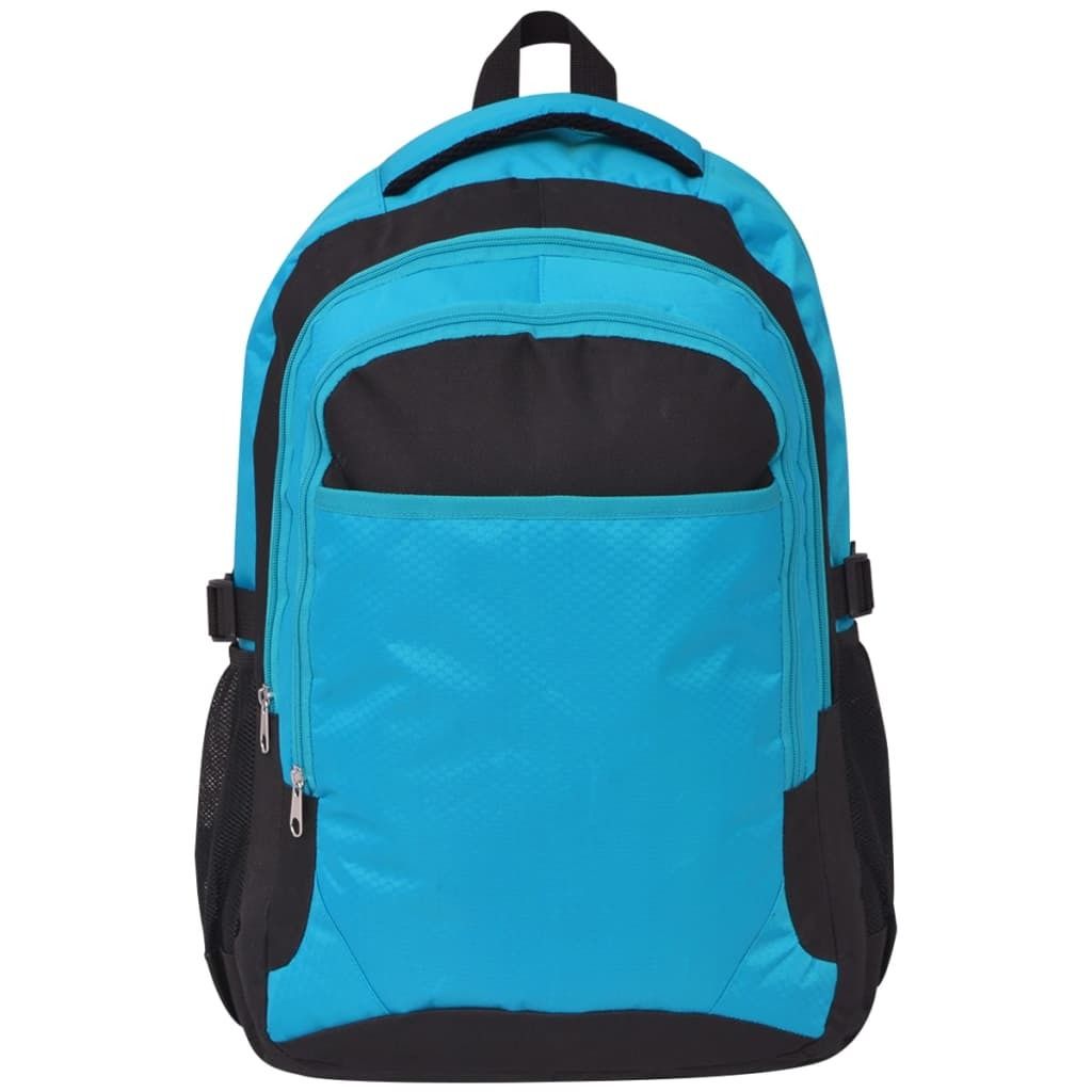 vidaXL Schulrucksack 40 L Schwarz und Blau Produktbild 