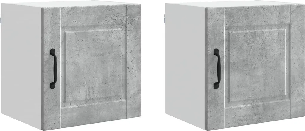Mobiletto Cucina SYFAX 2 pz Grigio Cemento 40x40 - Pensile Parete