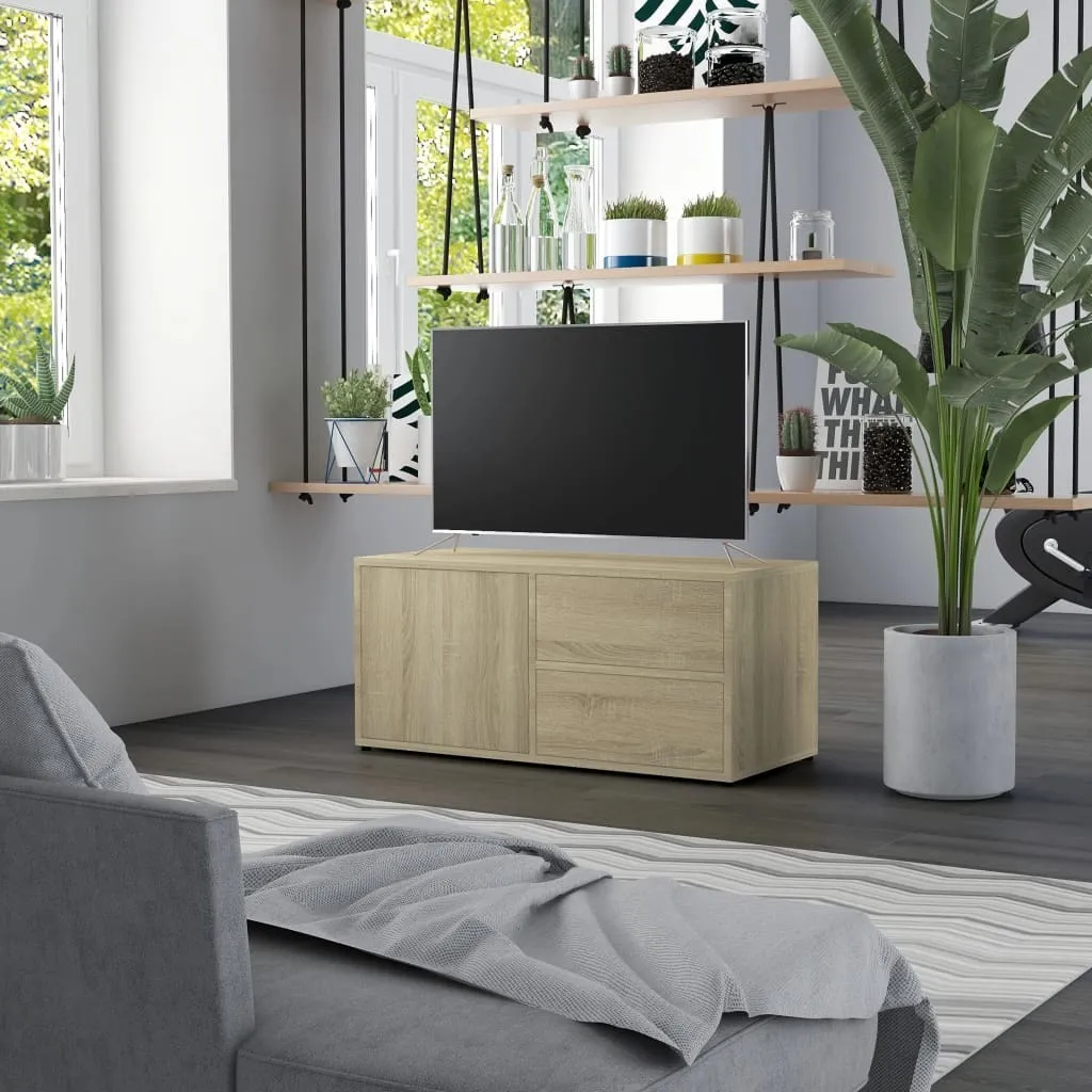 SYFAX™ Mobile Porta TV Rovere Sonoma 80x34x36 cm Legno Multistrato - 2