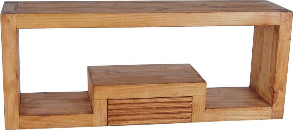 MiaMöbel Wandregal Mexico Möbel 100 cm Landhausstil Massivholz Pinie Honig