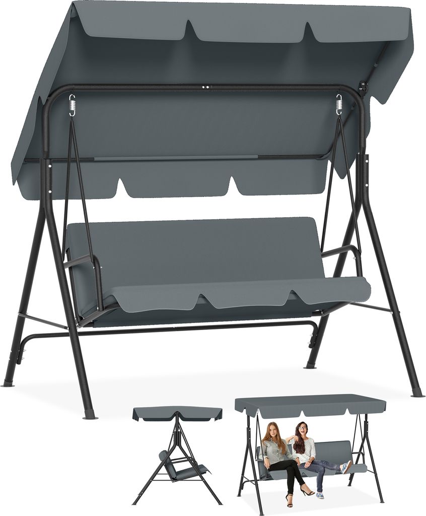 UISEBRT Balancelle hollywoodienne 3 places anthracite, Image du produit 