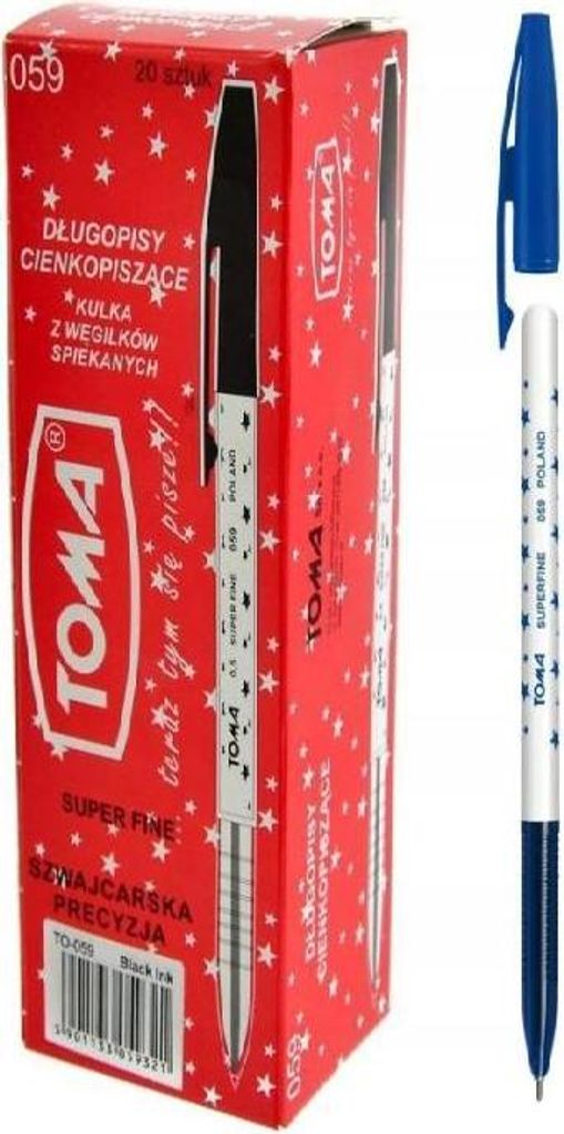 Toma Superfine Kugelschreiber To-059 Blau 20 Stk Produktbild 
