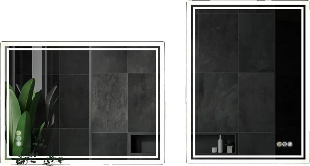Beleuchteter Badezimmerspiegel, dimmbare Helligkeit, Touch-Sensor-Funktionen, 70x90cm (28x36 Zoll)