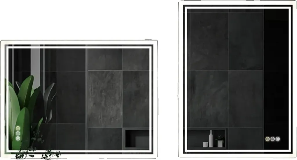 Miroir de bain tactile 60x80cm avec luminosité réglable et design