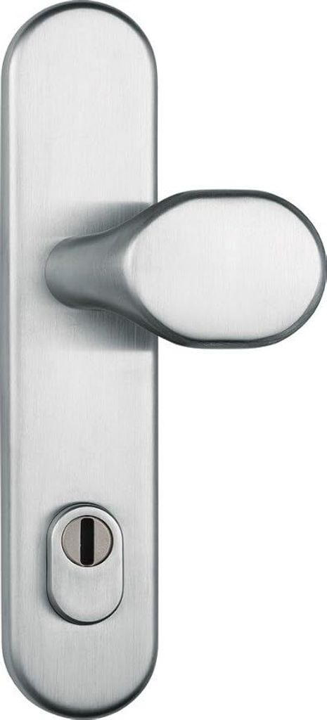 ABUS Tür-Schutzbeschlag HLZS814 ER edelstahl mit Zylinderschutz & beidseitigem Drücker rund, 12229