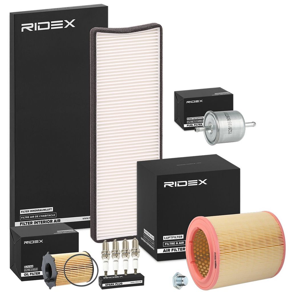 RIDEX Inspektionspaket Filterset passend für PEUGEOT 306 Schrägheck (7A, 7C, N3, N5) 306 Cabriolet (7D, N3, N5) 306 Break (7E, N3, N5) 306