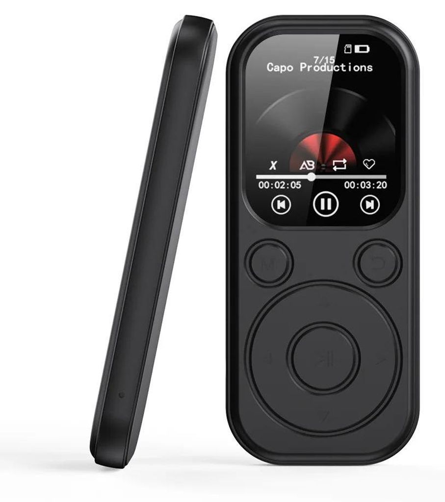 MP3/MP4 Musikplayer - Tragbarer Player - 5,1 cm Touchscreen - Bluetooth - FM-Radio - Aufnahme - TF-Kartenslot - 64 MB interner Speicher - Schwarz