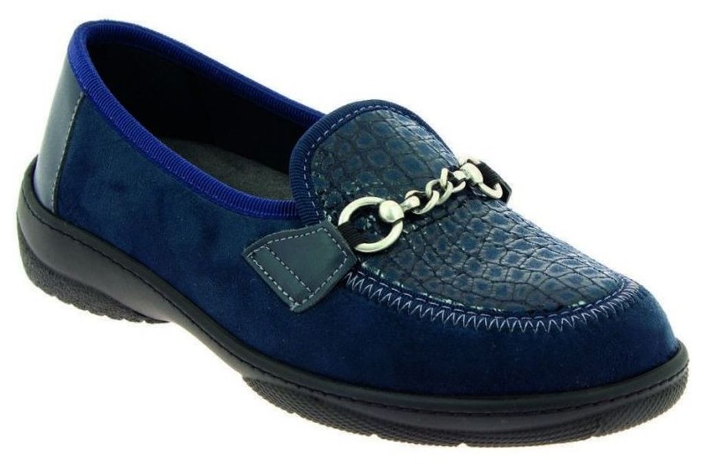 PodoWell MAELISS medizinische elastische Ballerina für Damen, blau, Größe 1: 41