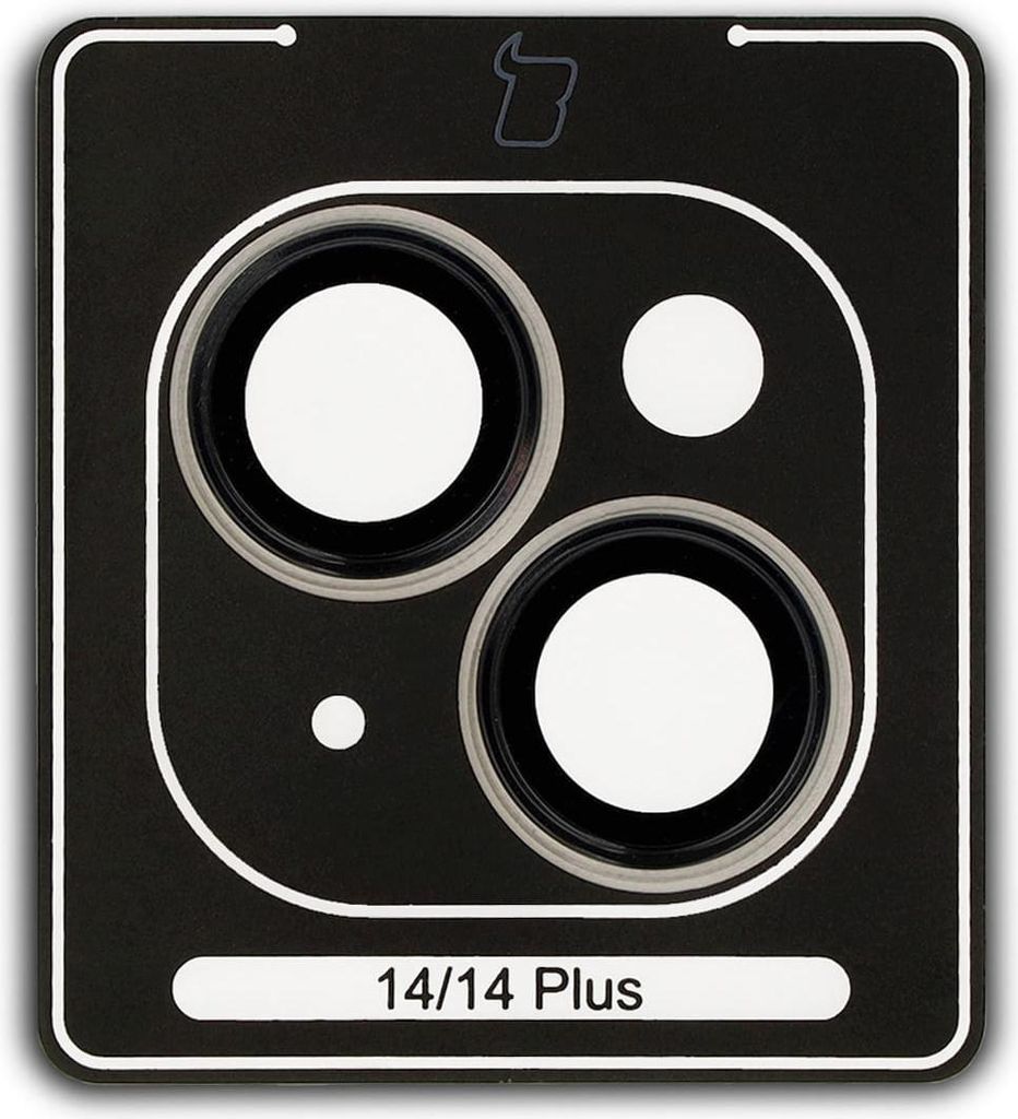 Szkło hartowane na aparat Bizon Glass Snap Lens do iPhone 14/14 Plus, 1 zestaw, czarna ramka