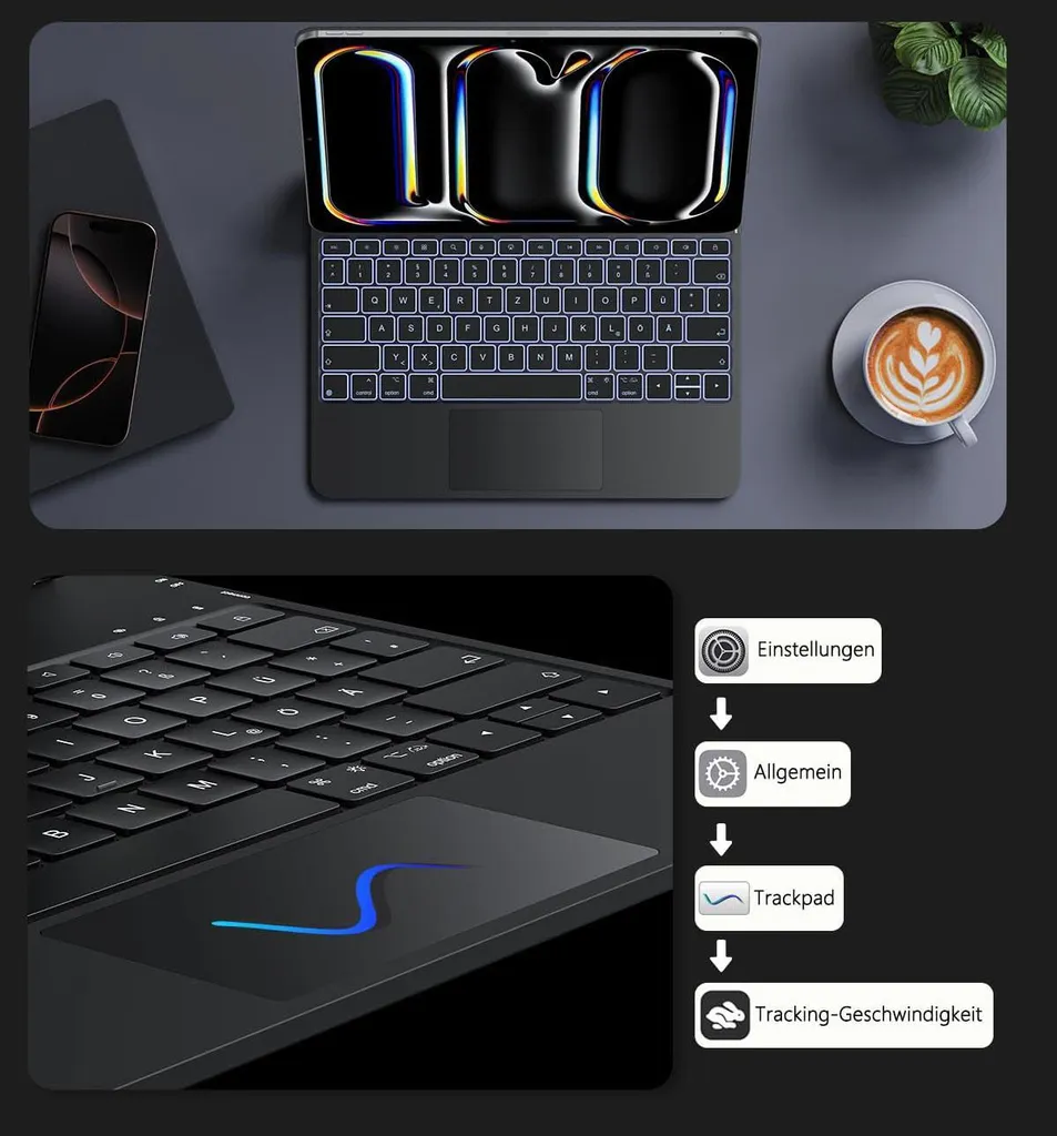 Clavier Bluetooth pour iPad Pro 13 M4 2024 avec Coque de Protection - 5