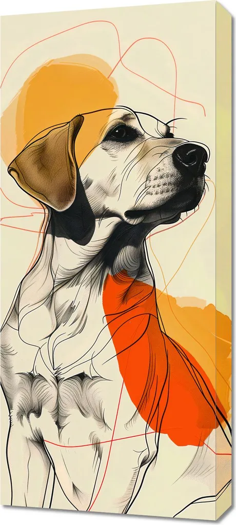 Décoration murale esquisse de la dignité canine 40x90 cm trait fin