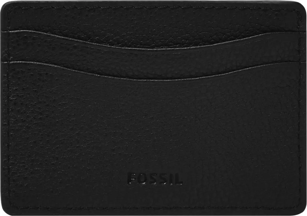 Fossil Anderson Card Case Nero - Portafoglio Sottile Uomo Pelle