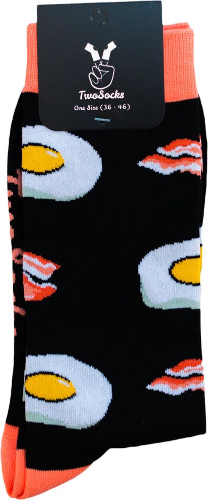 TwoSocks lustige Socken - Egg&Bacon Socken, Motivsocken für Damen & Herren Baumwolle Einheitsgröße