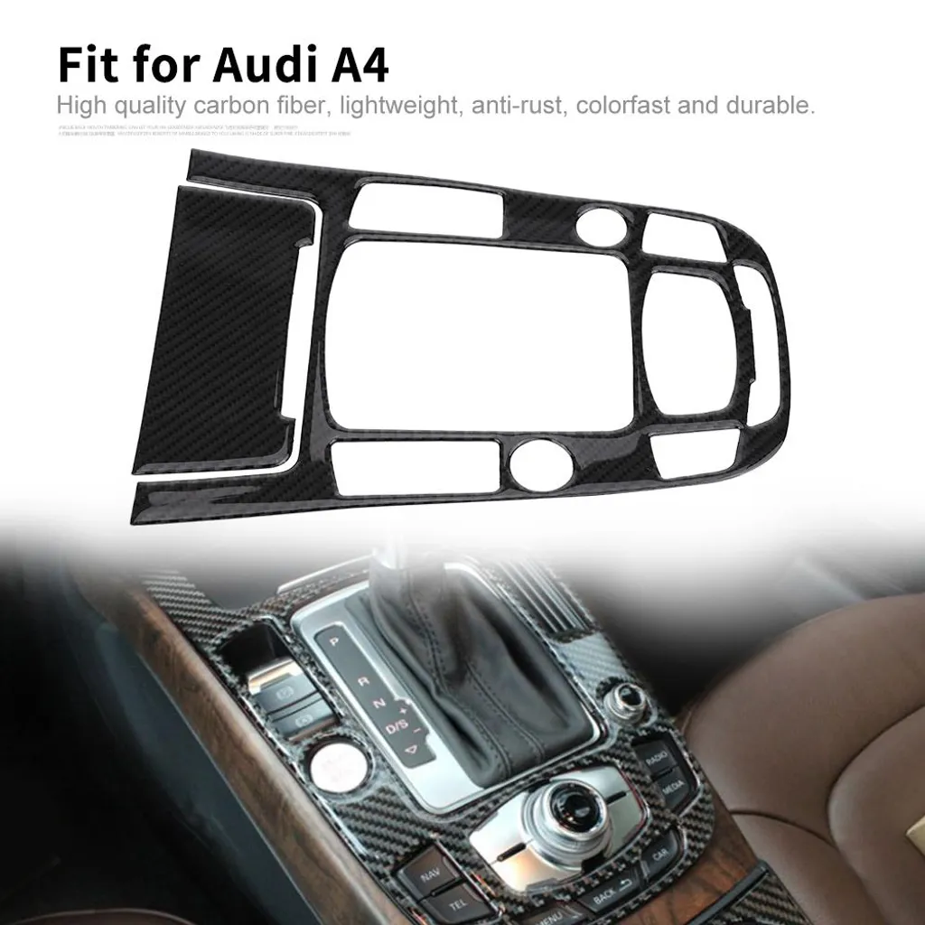 Amélioration intérieure Audi A4 : Cache levier de vitesses en Carbone - 3