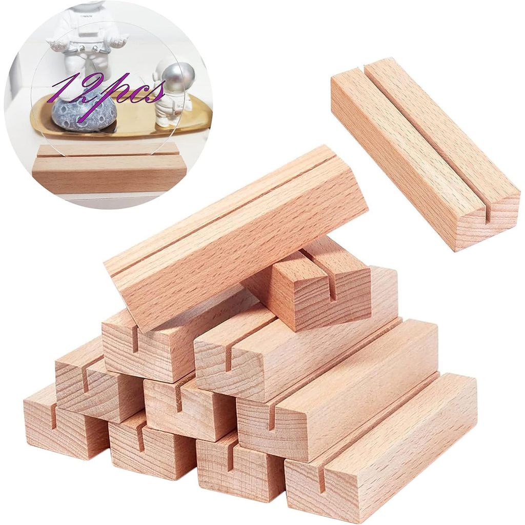 Tischkarten, 16 Stück kartenhalter Holz, Tischkartenhalter 10*3*2cm, für Hochzeitstisch, Namensnummer, Bilder, Memos, Notizen, Fotos