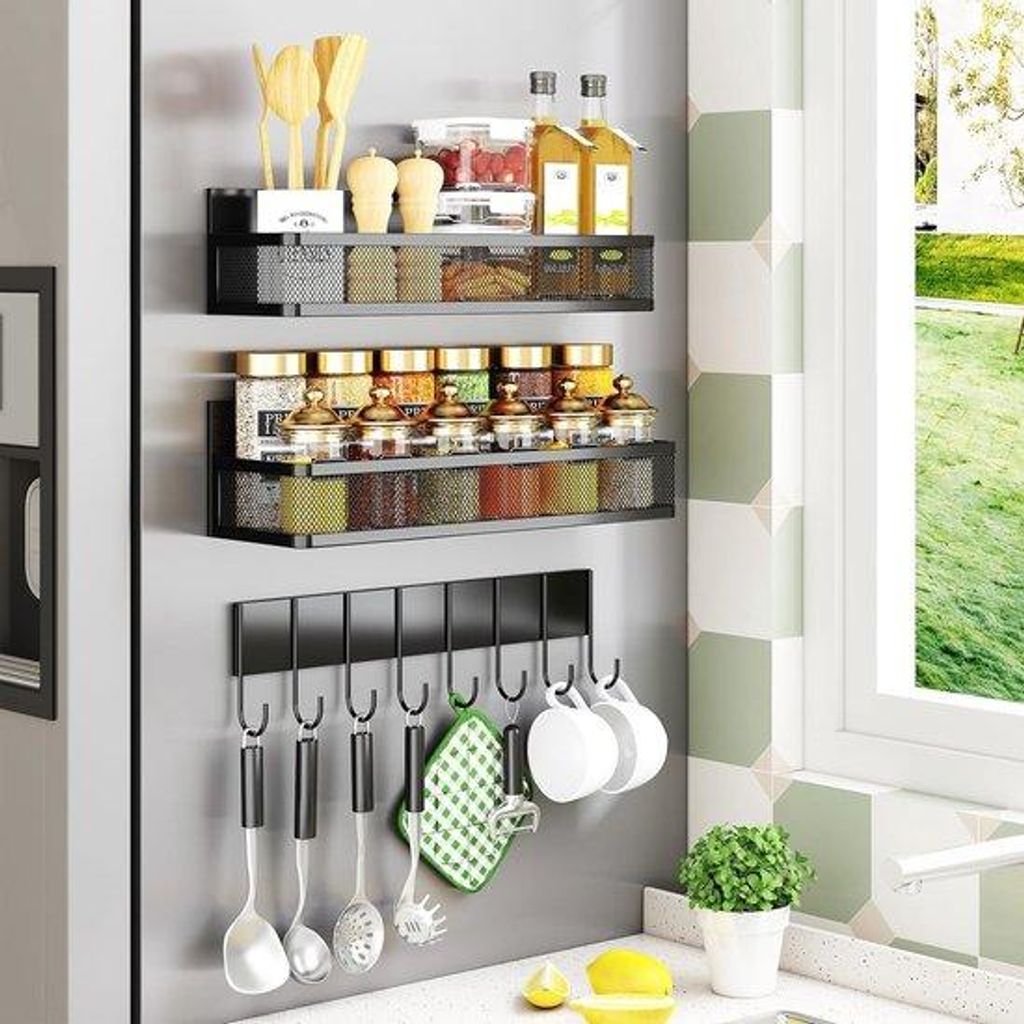 Magnetische Kräuterhalter für den Kühlschrank - 3 Stück - Metall.