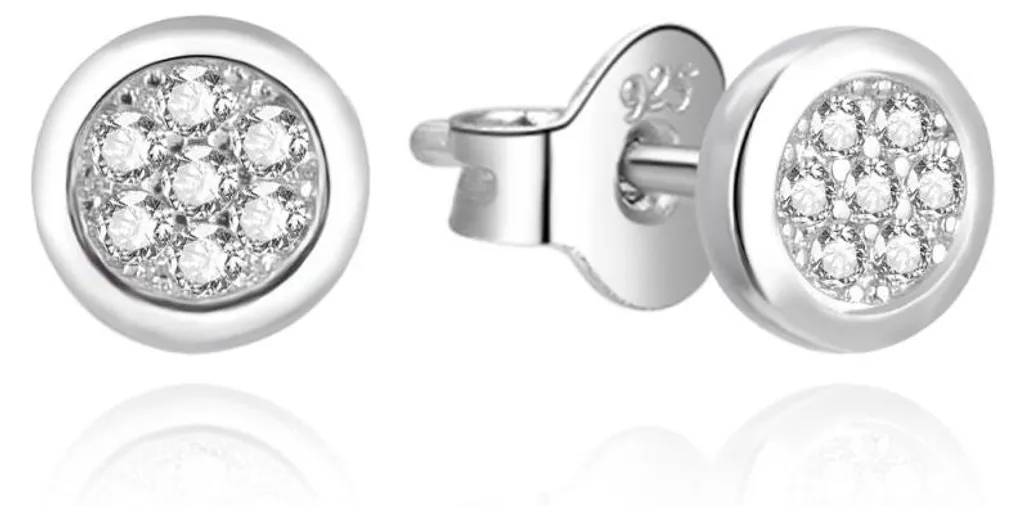 Boucles d'oreilles zircons et argent 925 - Finition rhodiée éclat
