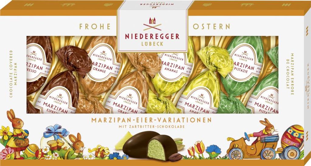 Niederegger Marzipan Eier Variationen in Zartbitter 4fach 100g 3er Pack