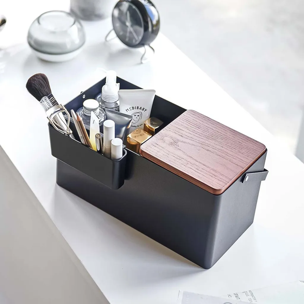 Optimisez votre rangement beauté : Boîte maquillage noire Yamazaki