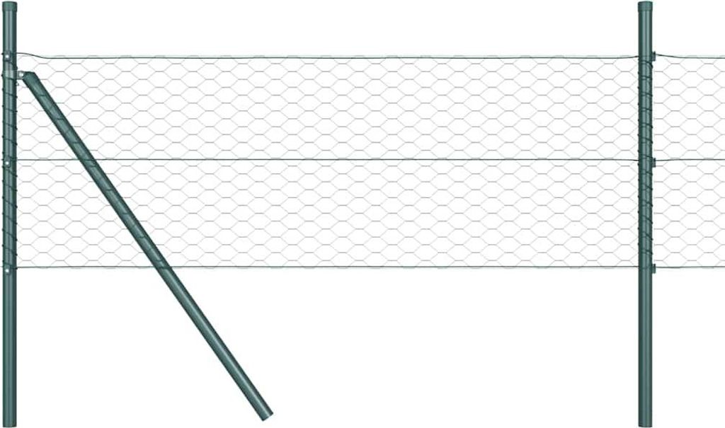 vidaXL Zaunpfosten Grün 100 x 0,6 m (36 mm Maschen) Stahl und PVC