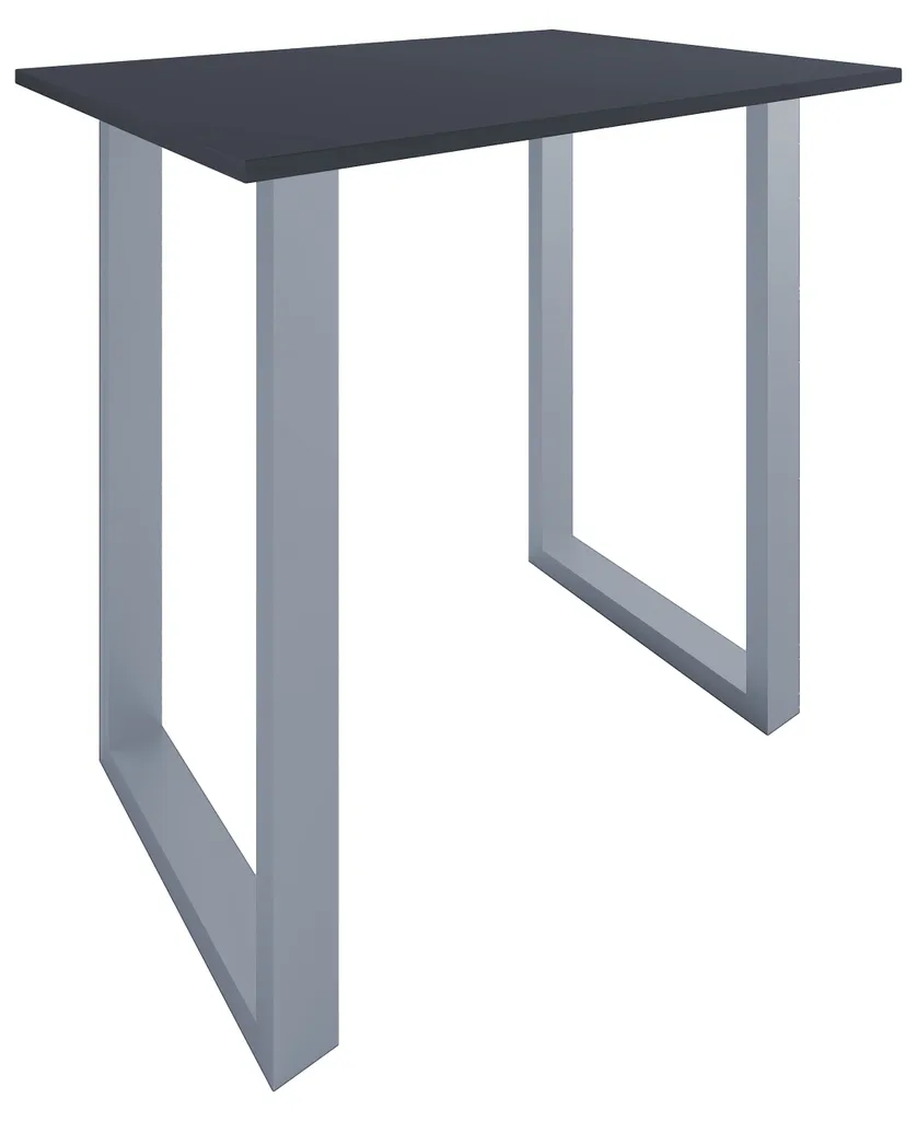 Xona Table de Bar 110x80 cm Anthracite et Argenté pour Cuisine Moderne