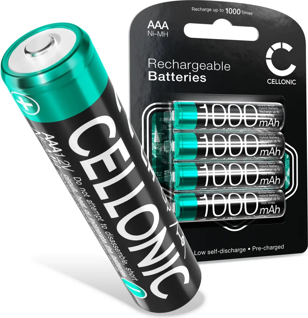 CELLONIC, Batteria per Fotocamera, compatibile con Olympus VN-541PC, LS-P4, DM-720, DM-770 (4x 1.2V, 1000mAh)