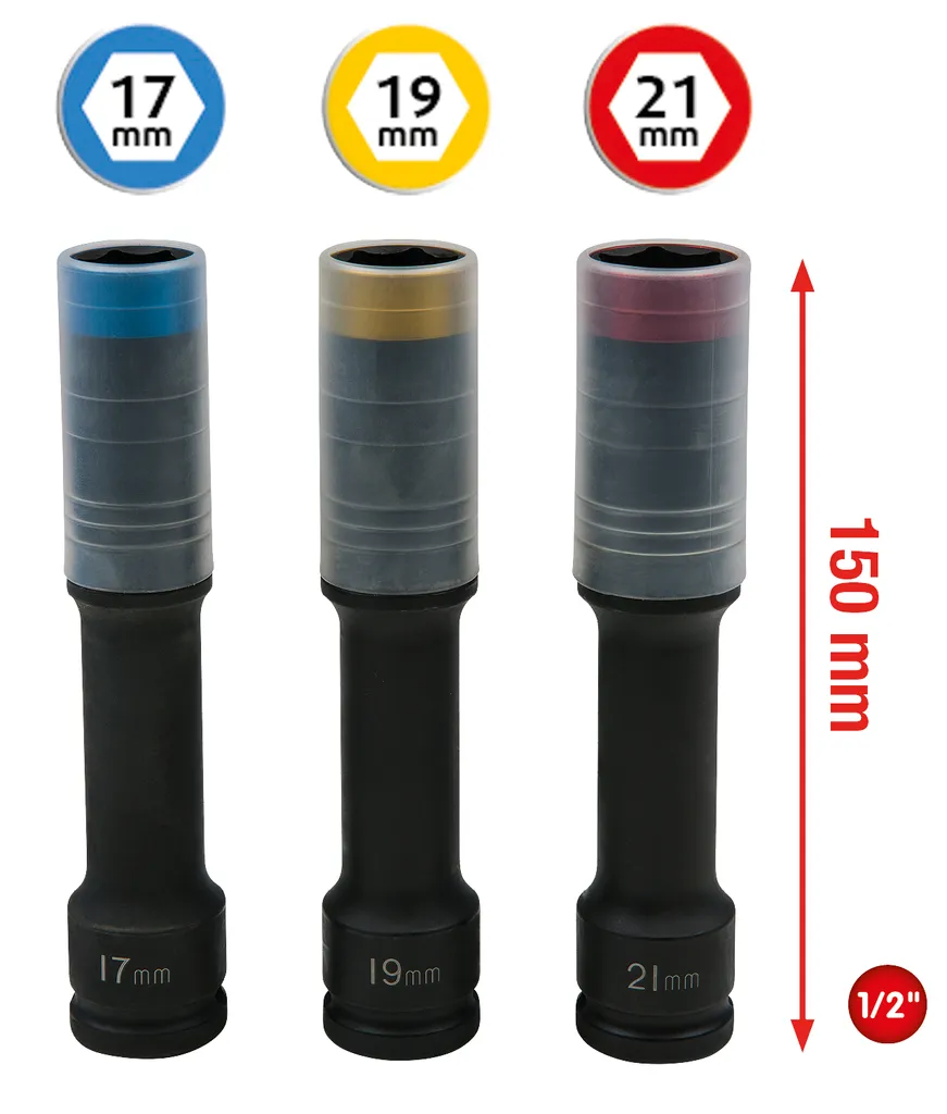 Set 3 Bussole Impact KS TOOLS 515.0622 SlimPOWER 17-19-21 mm - 5