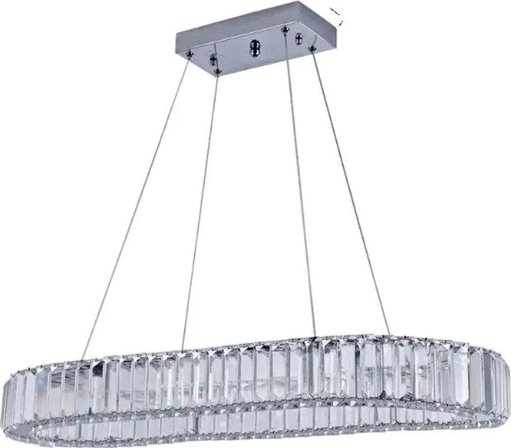 Lampadario Glamour Cristallo LED D70CM Cromato Dimmerabile per Saloni