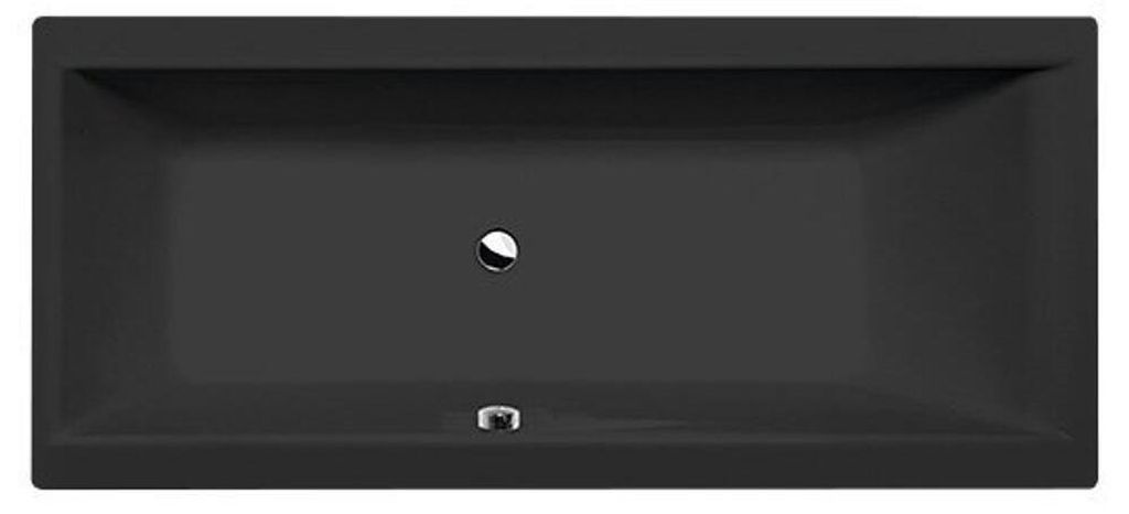 Polysan CLEO rechthoekige badkuip, 180x80x48 cm, mat zwart Productafbeelding 