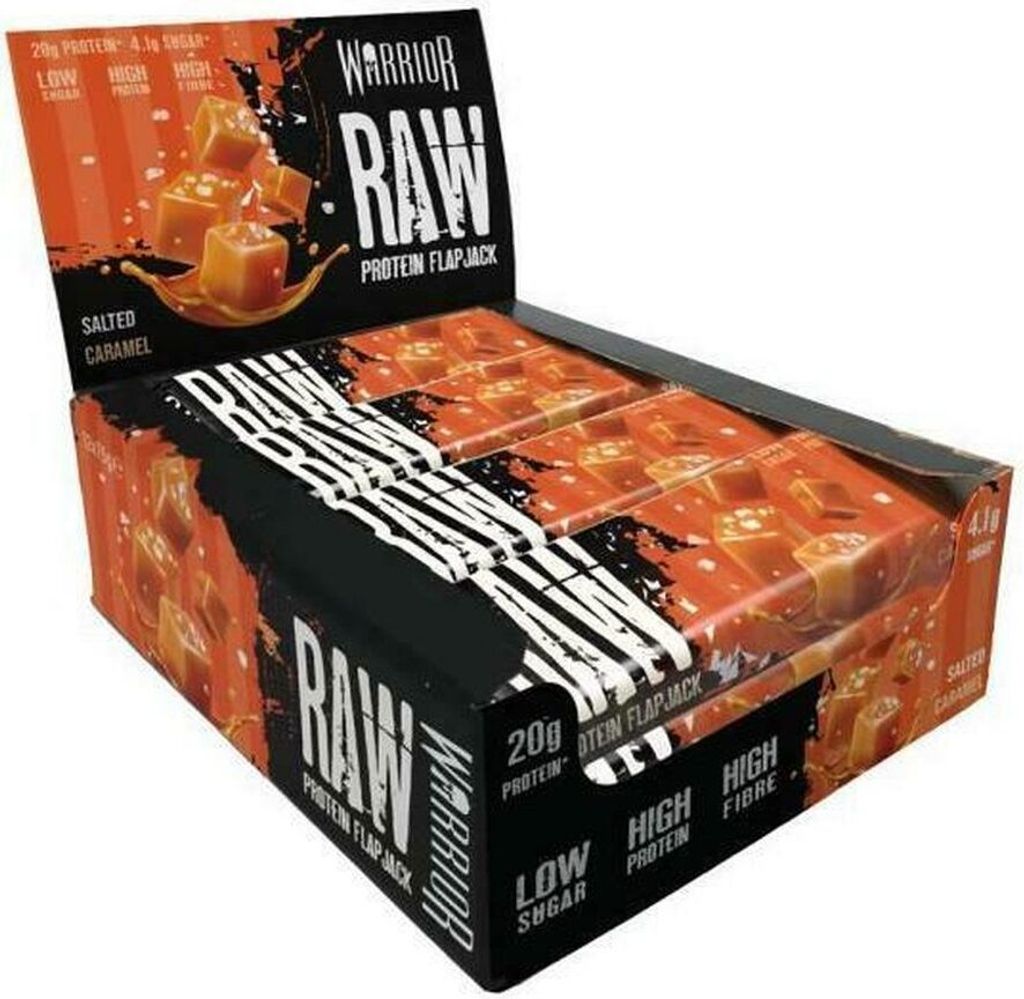 Warrior - Raw Protein Flapjack, Gesalzener Karamell, 12 Riegel