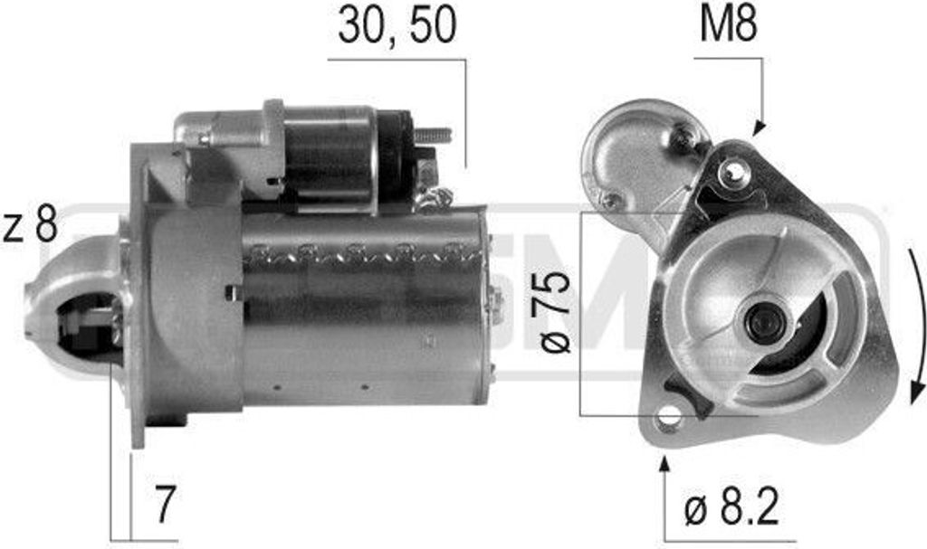 ERA 220386A Starter Anlasser 0,8kW für CHEVROLET SPARK (M300) 12V