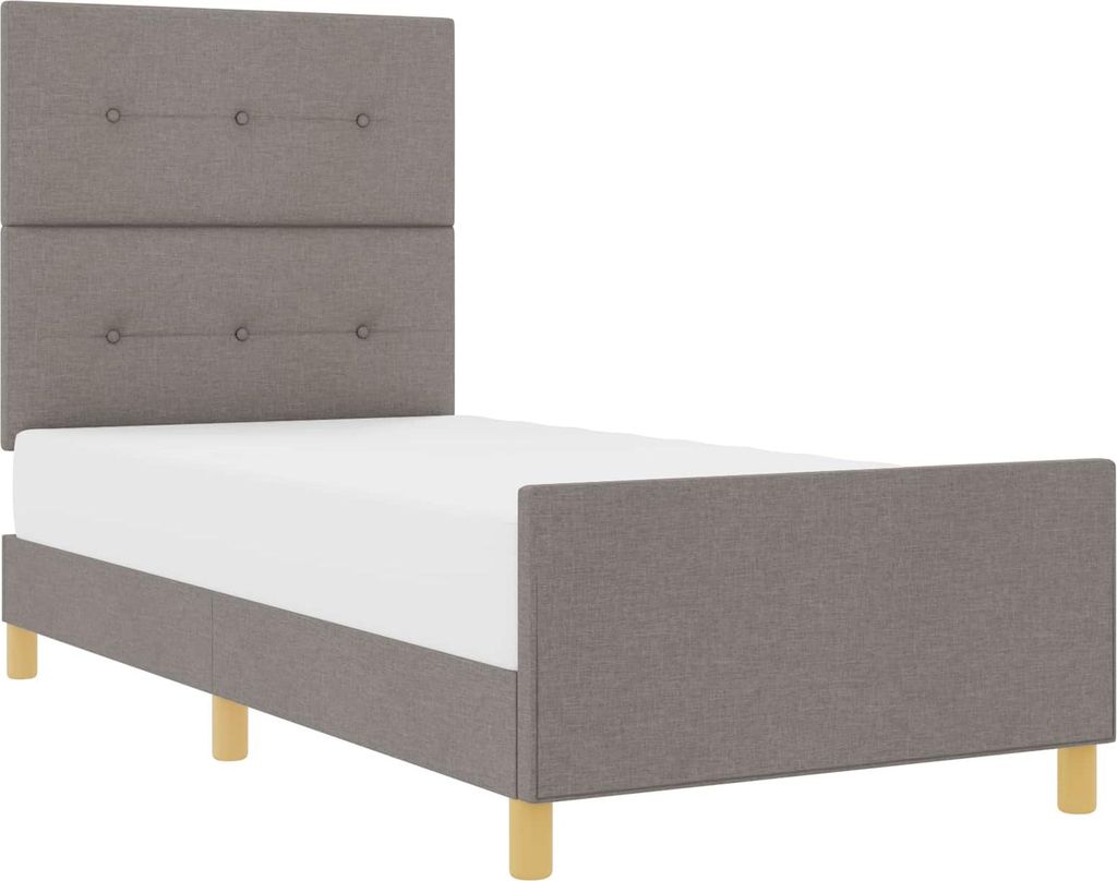 vidaXL Bettgestell mit Kopfteil Taupe 80 x 200 cm Stoff