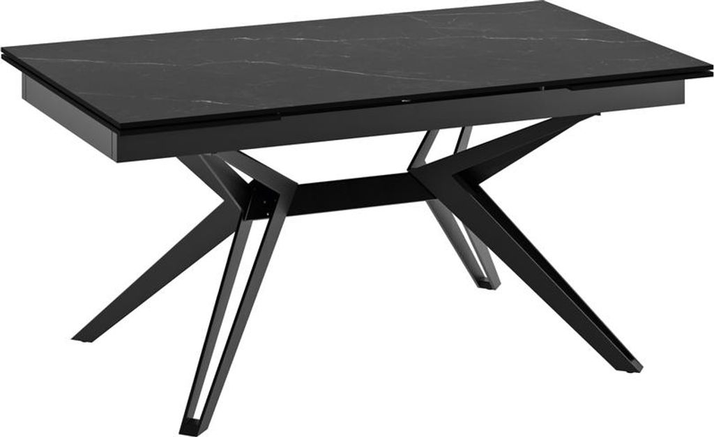 Match 3 - Ausziehbarer Tisch (160/240 x 90 cm) aus schwarzer Keramik