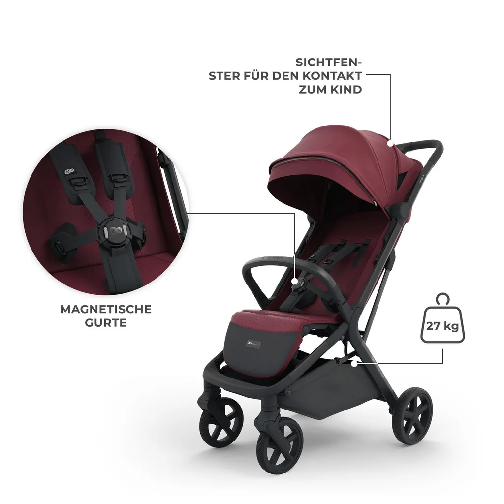 Poussette de voyage Kinderkraft Select Nubi 3 citadine rouge