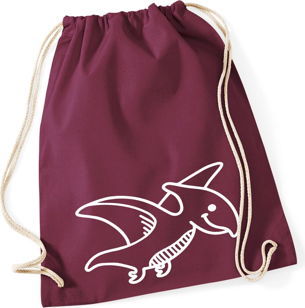 Huuraa Turnbeutel Pteranodon Dinosaurier 12 Liter Burgundy Produktbild 