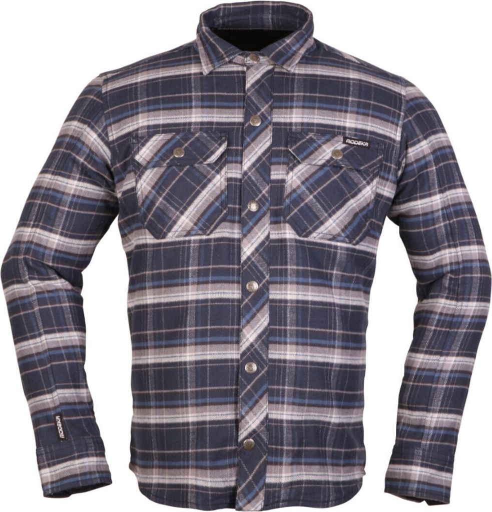 Modeka Nooner Motorrad Hemd, blau/creme, L