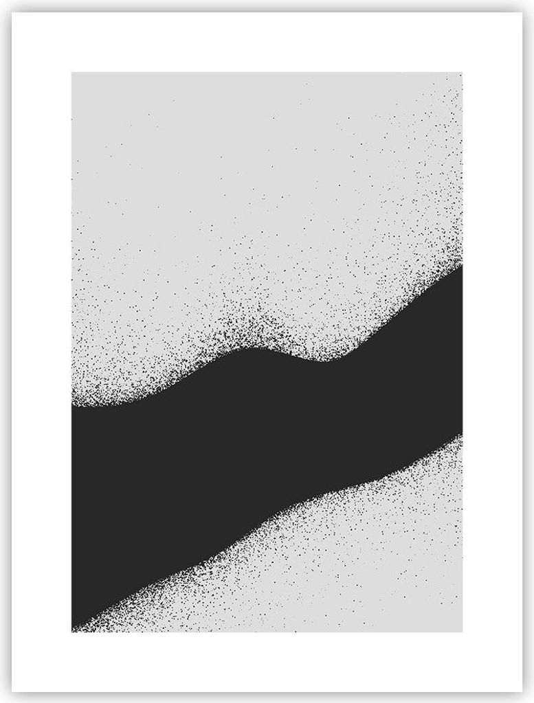Poster - Poster ohne Rahmen - Schwarz Staub Weiß - 30x40 cm - Wand Bild - Wanddeko - Wandbilder - Kunstposter - Wandposter - Bilder - Kunstdruck -...