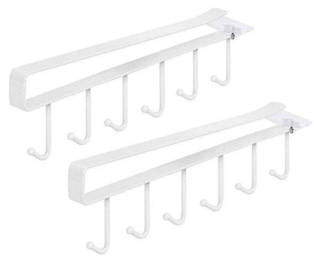 Haken zur Unterschrankbefestigung, selbstklebend, ohne Nägel, für Kaffeetassen, Küchenutensilien und zur Wandmontage – Weiß